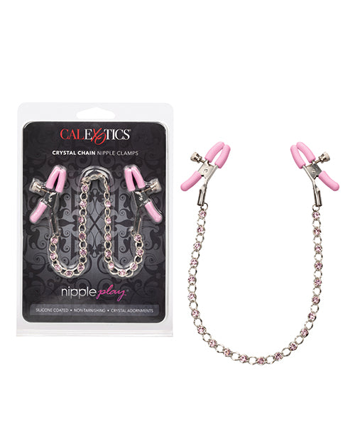 Nipple Play Crystal Chain Nipple Clamps Pink Default Title