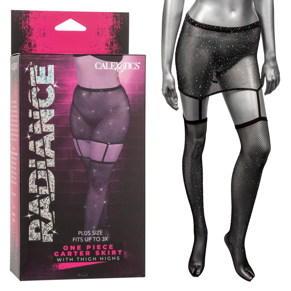 Radiance Plus Size 1pc Garter Skirt W/ Thigh Highs Default Title