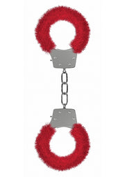 Pleasure Handcuffs Furry Red Default Title