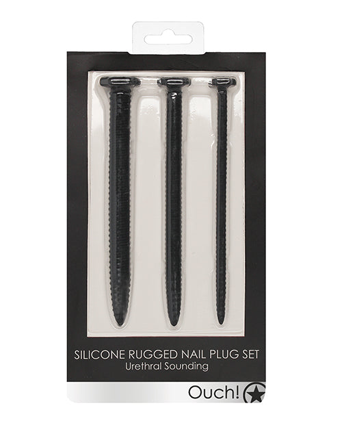 Silicone Screw Plug Set Urethral Sounding Black Default Title