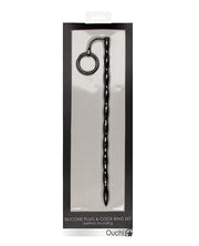 Silicone Plug & Cock Ring Set Urethral Sounding Black Default Title