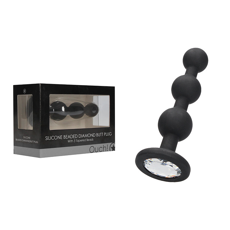 Silicone Beaded Diamond Butt Plug Black Default Title