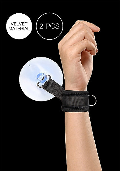 Ouch! Suction Cup Handcuffs Adjustable Black Default Title