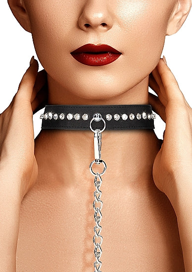 Diamond Studded Collar W/ Leash Default Title