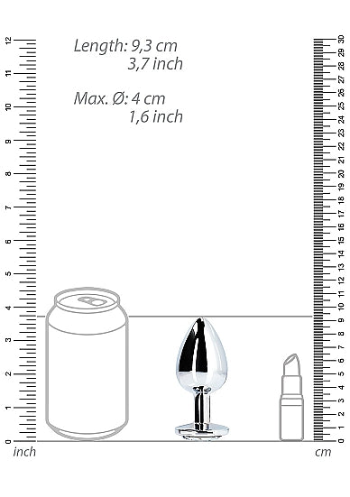 Round Gem Butt Plug Silver Diamond