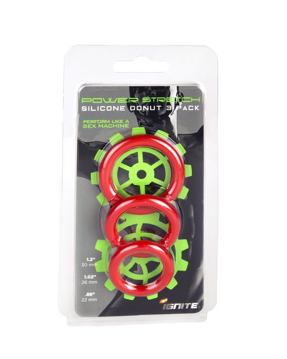 Silicone Stretchy Rings 3 Pack Red