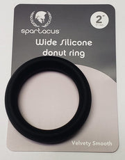 Wide Silicone Donut Ring Black " 1.75 "