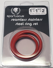 Stainless Steel C-ring Set - 1.5 1.75" 2" " Red
