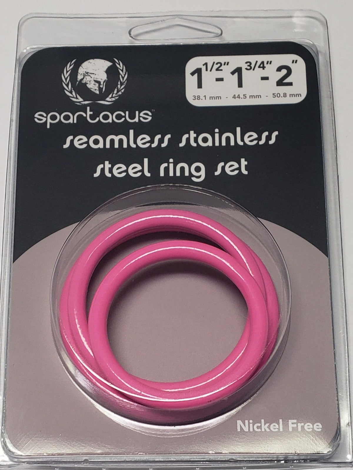 Stainless Steel C-ring Set - 1.5 1.75" 2" " Pink