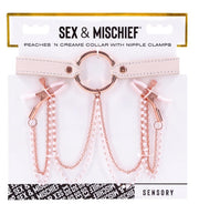 Peaches N Creame Collar W/ Nipple Clamps Default Title