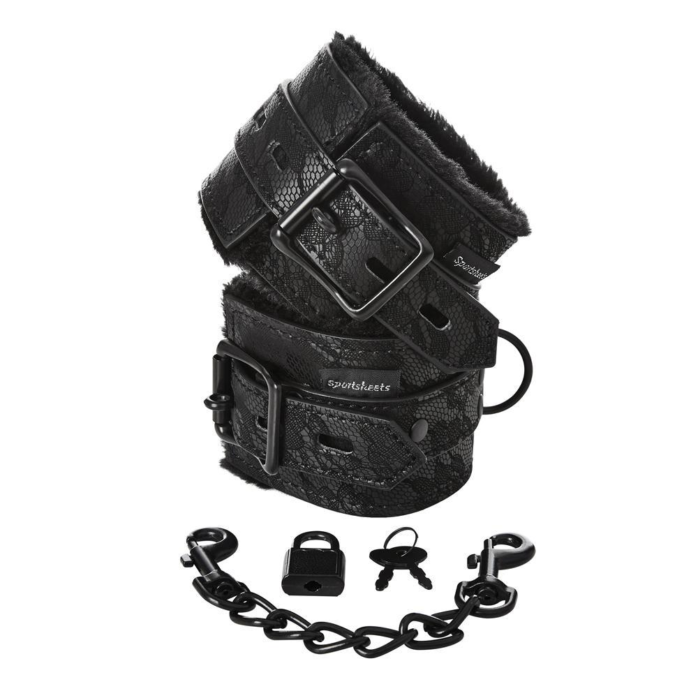 Sincerely Lace Fur Lined Hand Cuffs Default Title