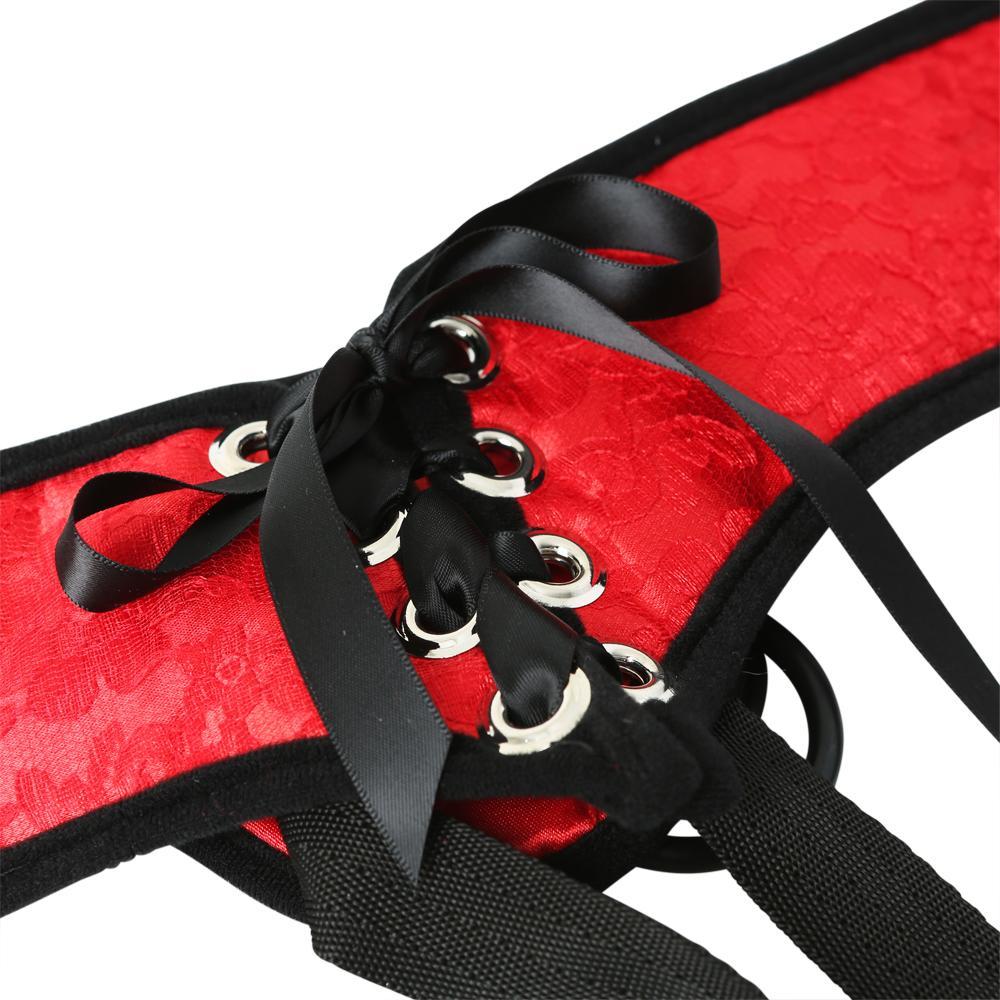 Red Lace Corsette Strap On Default Title