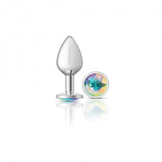 Cheeky Charms Round Clear Iridescent Medium Silver Plug Default Title