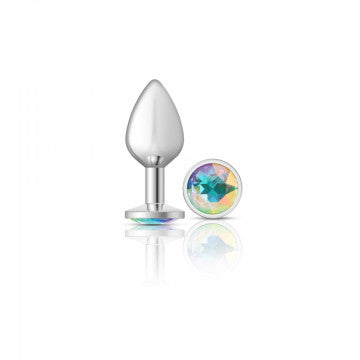 Cheeky Charms Round Clear Iridescent Medium Silver Plug Default Title