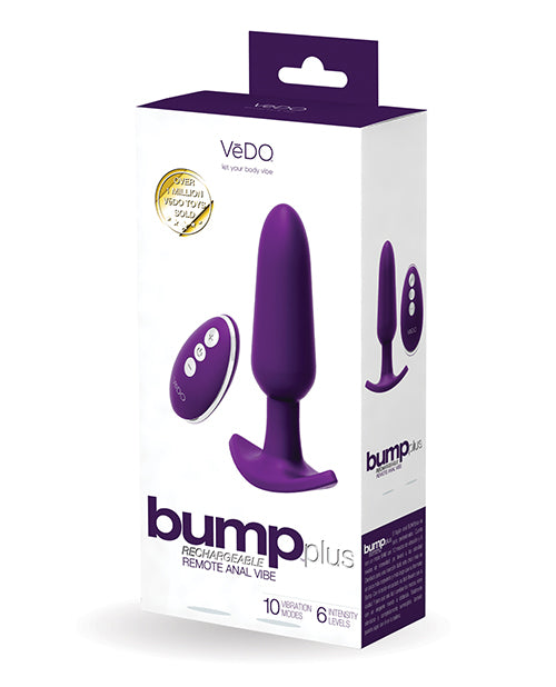 Vedo Bump Plus Rechargeable Remote Control Anal Vibe Vibe Deep Purple