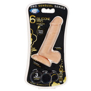 Pro Sensual Premium Silicone Dong W/ 3 C Rings Flesh 6"