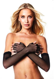 Fingerless Fishnet Opera Glove Black Default Title