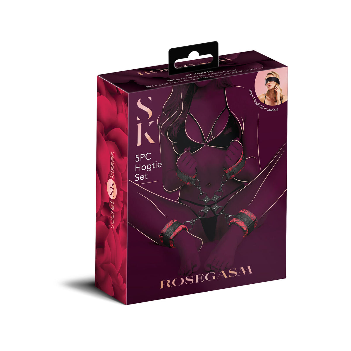 Rosegasm 5pc Hog Tie Set W/ Blindfold Default Title