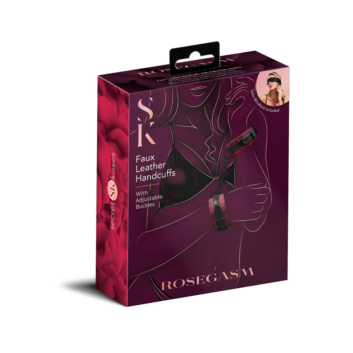 Rosegasm Buckle Cuffs W/ Satin Blindfold Default Title