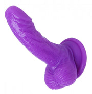 (bulk) Silicone Curvy Suction Cup Dildo Purple 4"