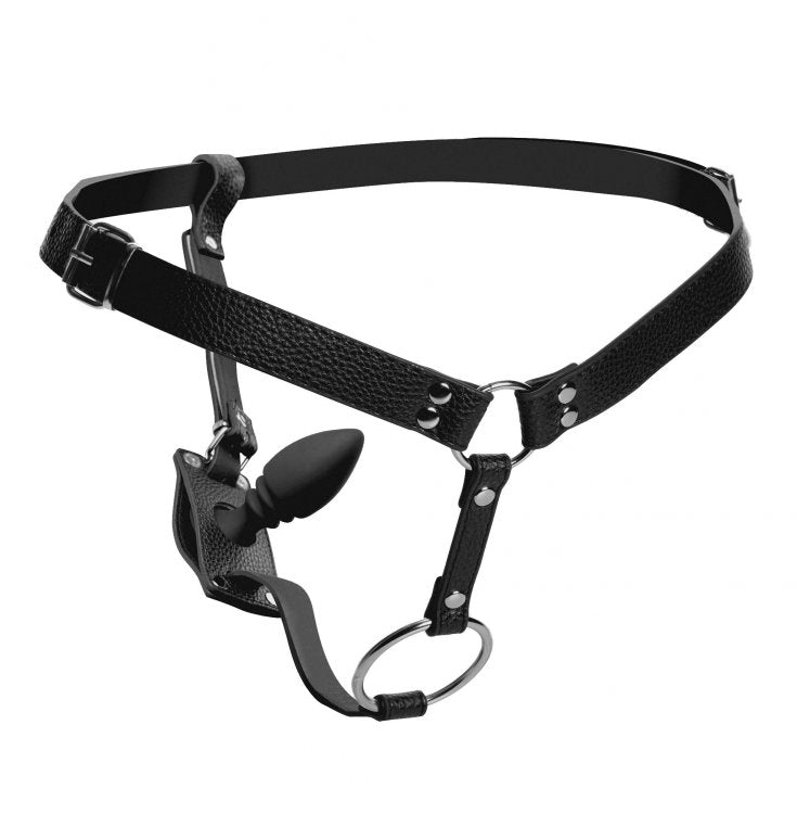 Strict Male Harness W/silicone Butt Plug Default Title