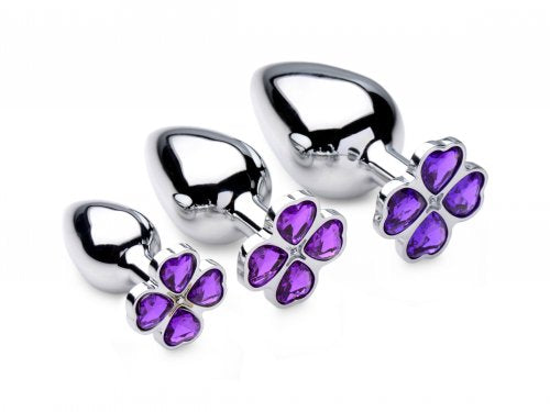 Booty Sparks Violet Flower Gem Anal Plug Set Default Title