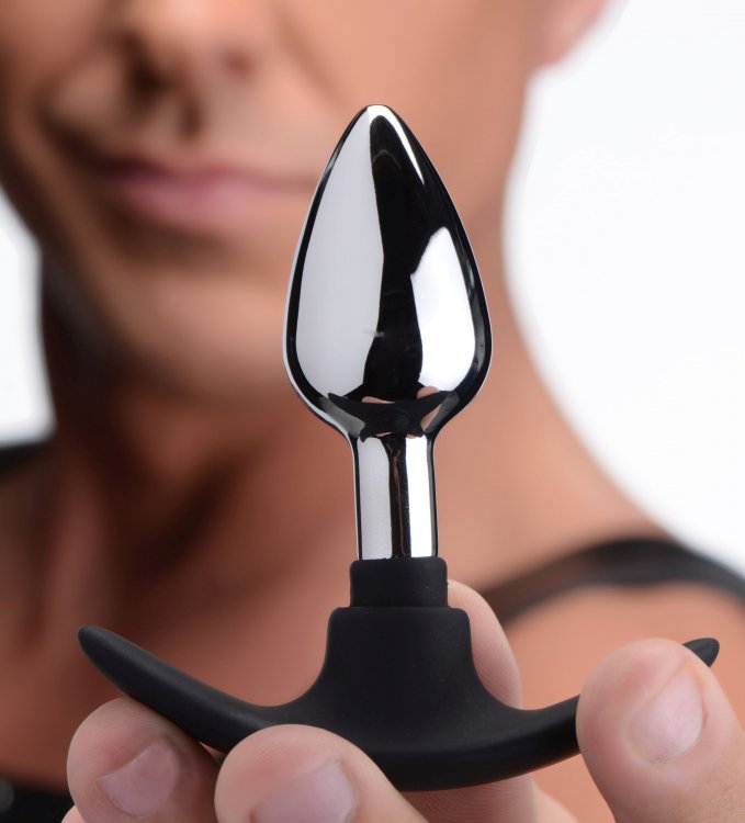 Master Series Dark Invader Metal & Silicone Anal Plug Medium