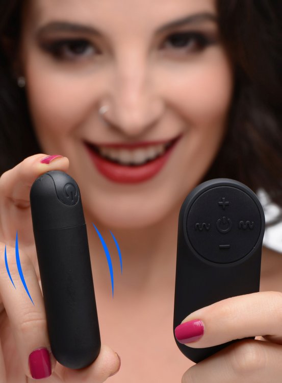 Bang! Vibrating Bullet W/ Remote Control Black
