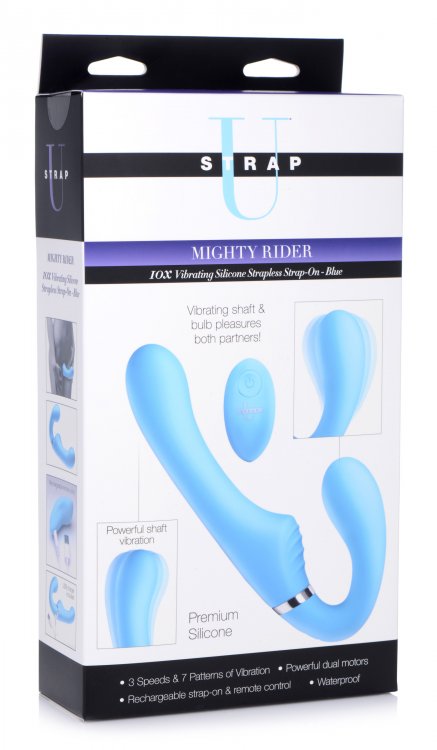 Strap U Mighty Rider 10x Vibrating Strapless Strap-on