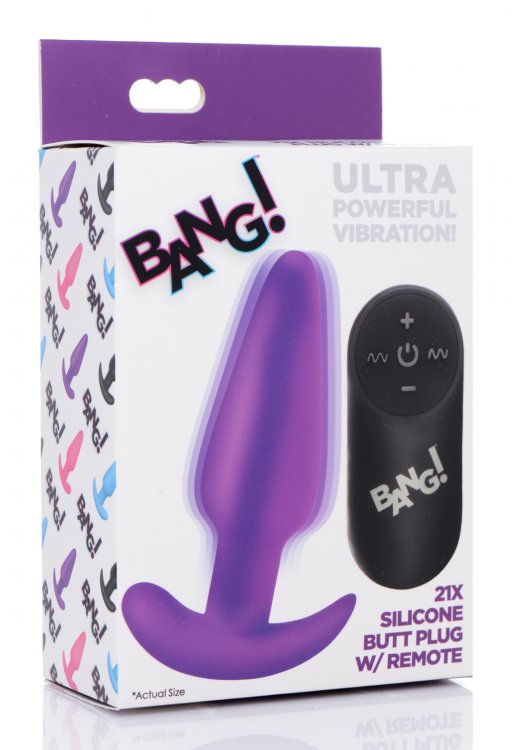 Bang! 21x Vibrating Silicone Butt Plug W/ Remote