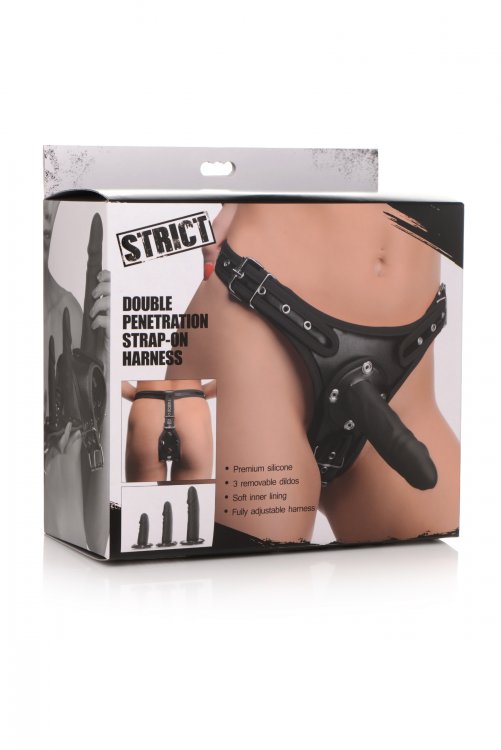 Strict Double Penetration Strap On Harness Default Title