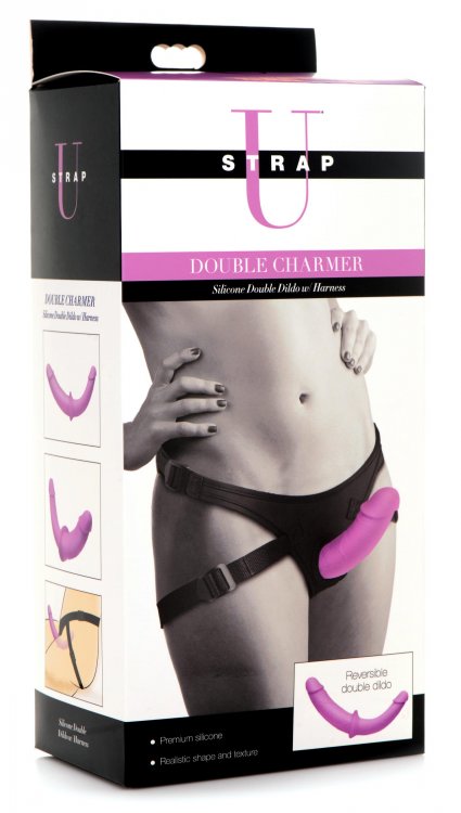 Strap U Double Charmer Double Dildo W/ Harness Default Title