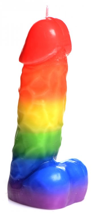 Master Series Pride Pecker Rainbow Drip Candle