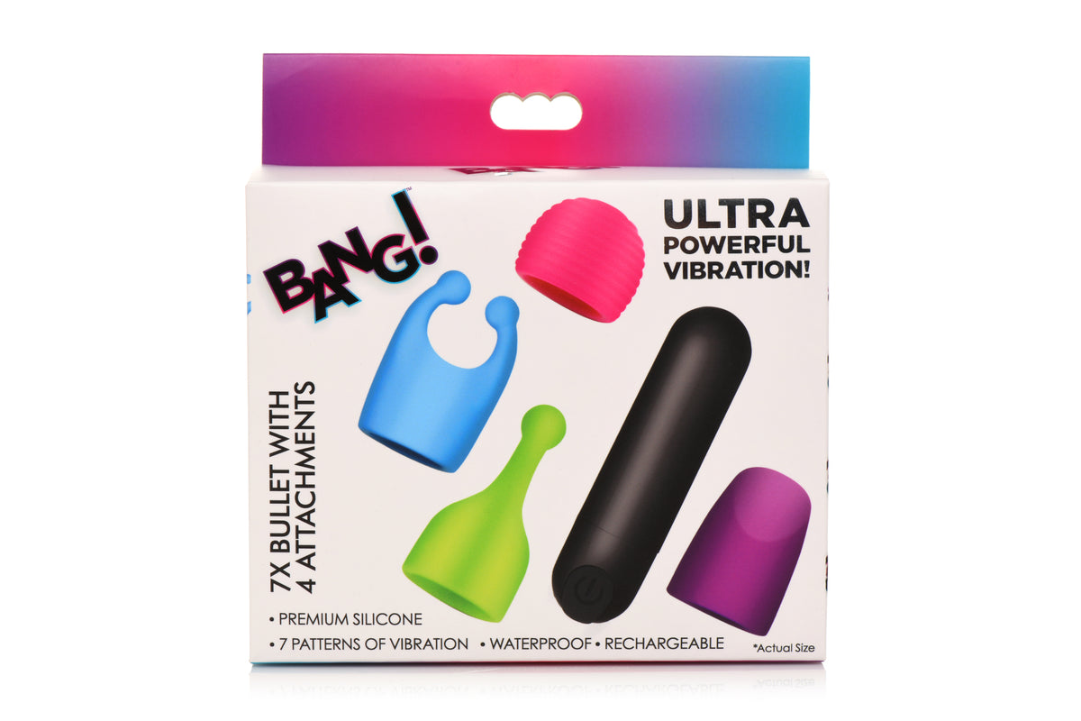 Bang! Rechargeable Bullet W/ 4 Attachments Default Title