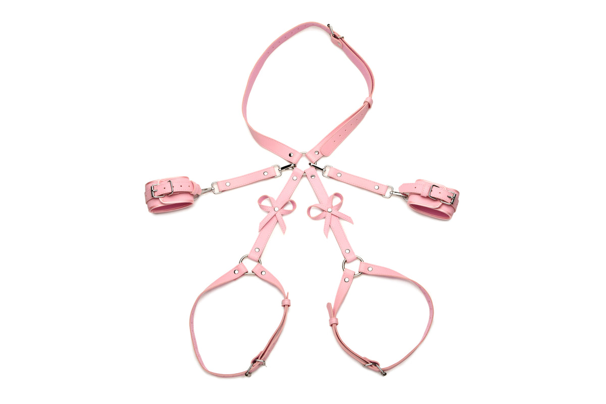 Strict Bondage Harness W/ Bows Xl/2xl Pink