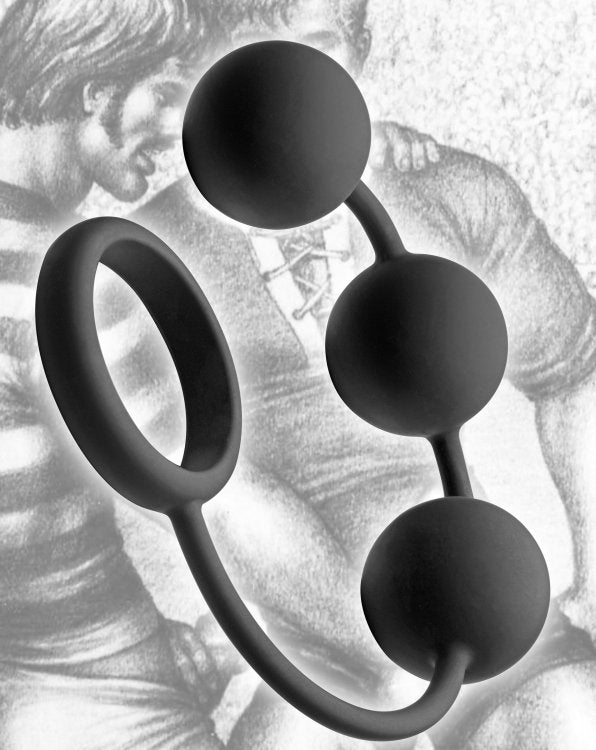 Tom Of Finland Silicone Cock Ring W/3 Weighted Balls Default Title