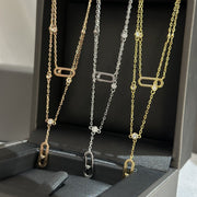 MOVE UNO 2 RANGS PAVED NECKLACE