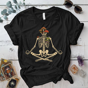 Yoga Mushroom Skeleton T-Shirt Mockup Black