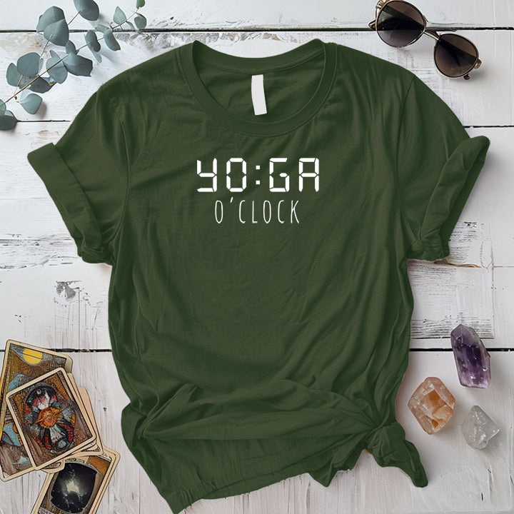 Yoga O'Clock T-Shirt Mockup military-green