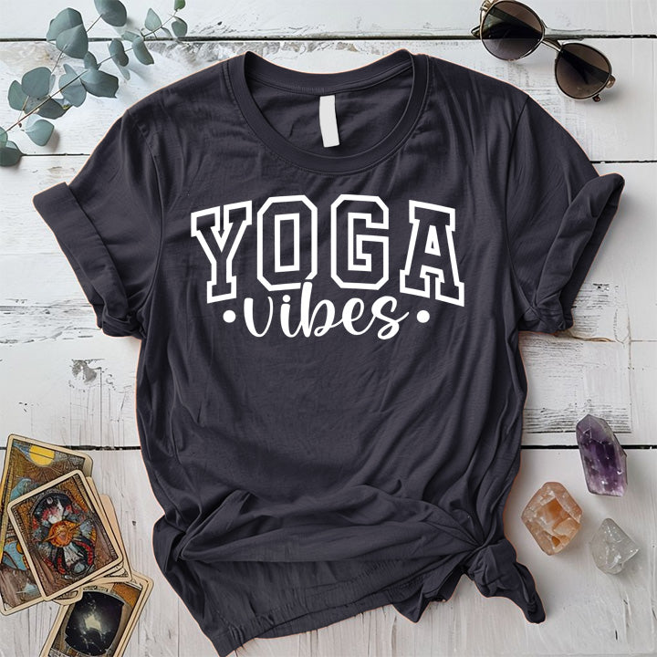 Yoga Vibes T-Shirt Mockup Dark Heather Grey
