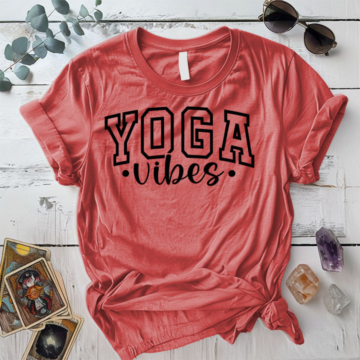 Yoga Vibes T-Shirt Mockup dark-heather-grey
