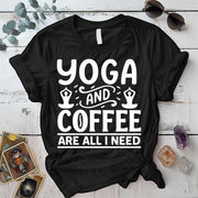 Yoga and Coffee T-Shirt Mockup black