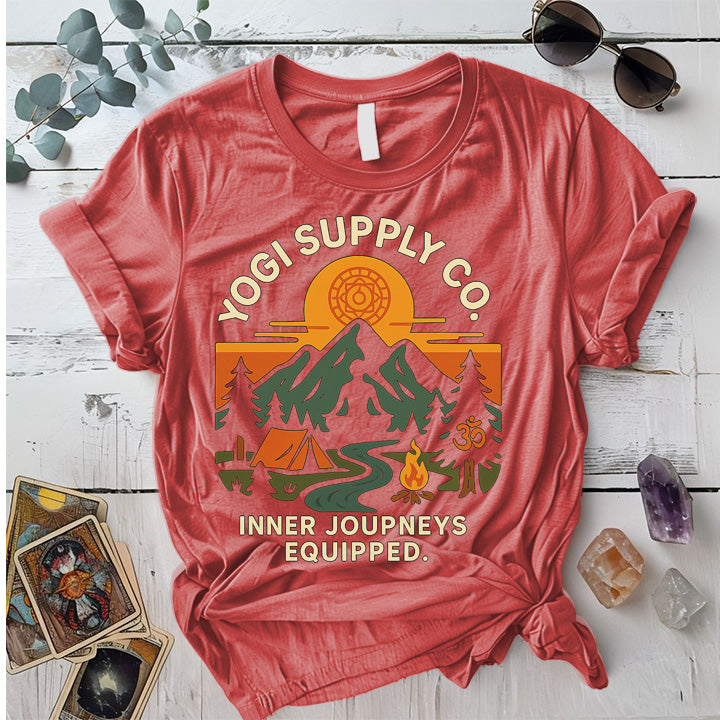 Yogi Supply Co T-Shirt Mockup coral-silk