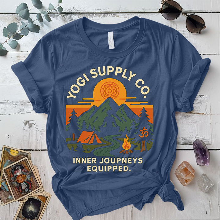 Yogi Supply Co T-Shirt Mockup indigo-blue