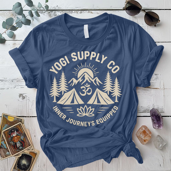 Yogi Supply Co T-Shirt Mockup indigo-blue