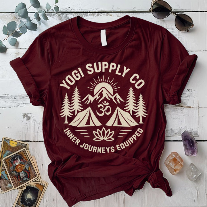 Yogi Supply Co T-Shirt Mockup maroon