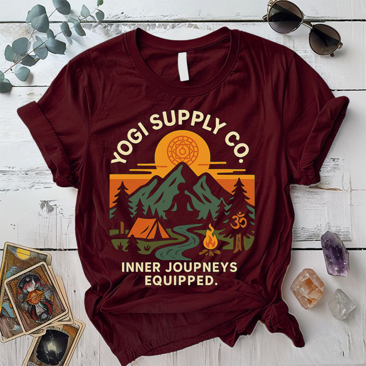 Yogi Supply Co T-Shirt Mockup maroon