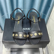 Chanel 2026 Double C Chunky Heel Sandal Lambskin 711130