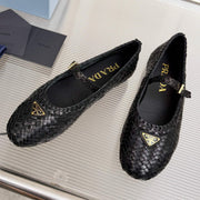 Prada 2026 Ballet Flat Woven Leather 715524