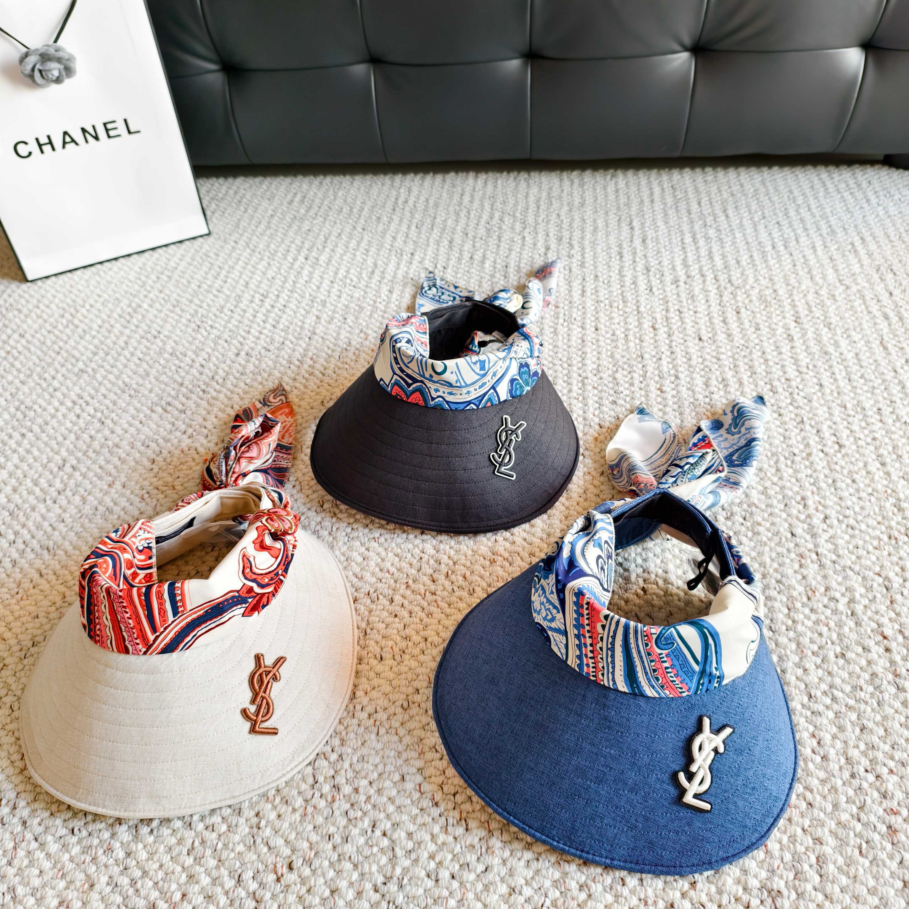 YSL Visor Hat With Silk Scarf 299897